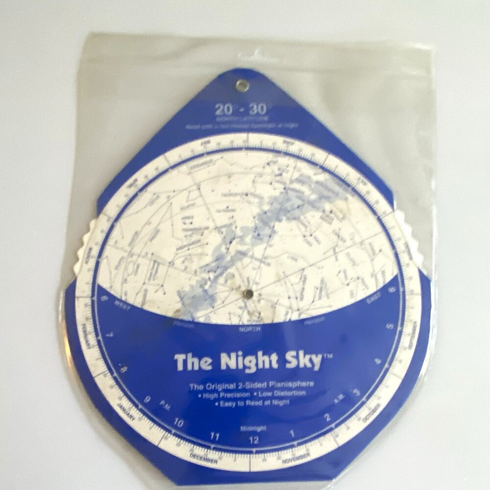 The Night Sky Original 2-Sided Planisphere 20°-30° North Latitude 20-30°